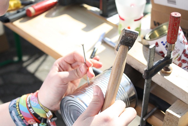 Crafting with Recycled Materials, using old cans in new ways to recycle materials and prevent waste